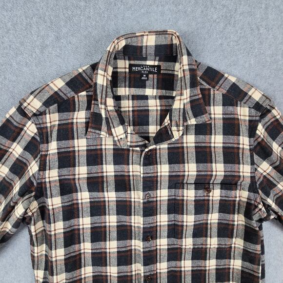 J. Crew Mercantile Shirt Mens Size Medium Brown Flannel Elbow Patches - Picture 6 of 16